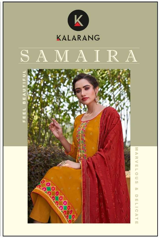 Samaira By Kalarang Jam Silk Cotton Dress Materials Supplier