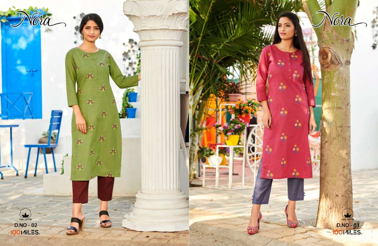 Nora By 100 Miles Regular Wear Cotton Work Kurtas