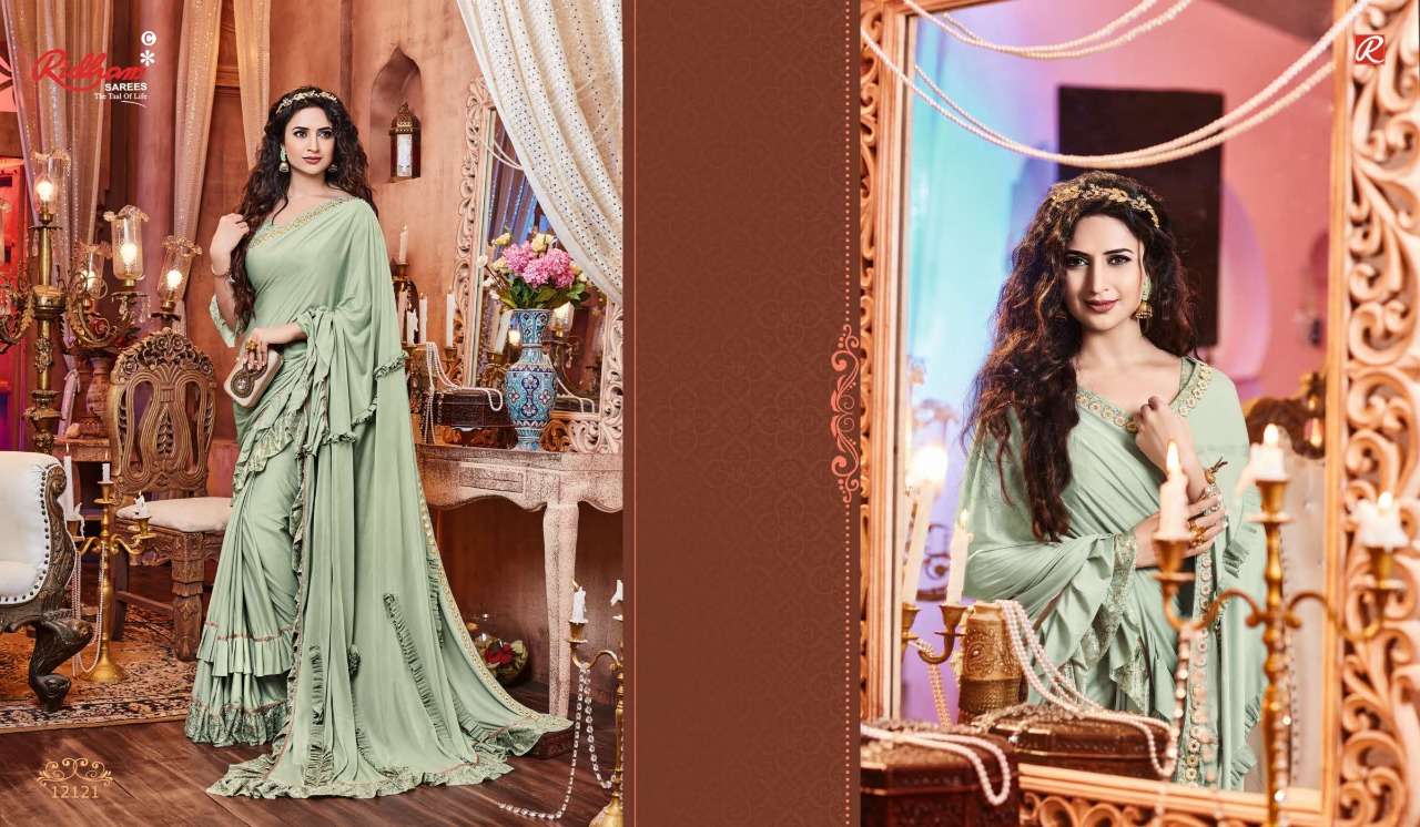 Ridham Sarees Yeh Hai Mohabbtein Vol 13 Frill Designer Lycra Saris Wholesaler