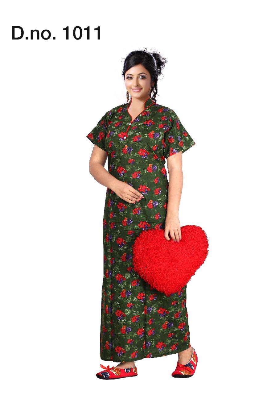 Ft D.no. 1011 By Fashion Talk Heavy Pure Cotton Women Night Gown Catalog