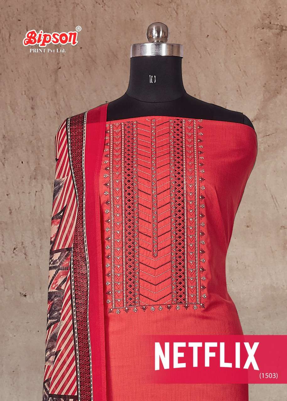 Netflix 1503 By Bipson Cotton Embroidery Salwar Kameez