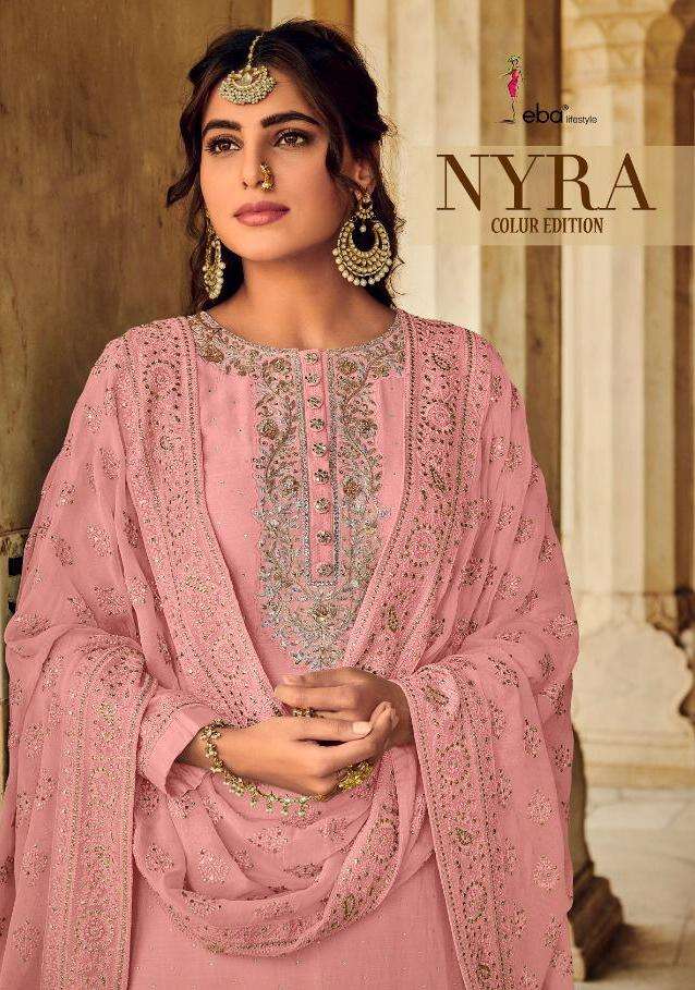 Eba Nyra Colour Edition Viscose Silk Long Party Wear Suits