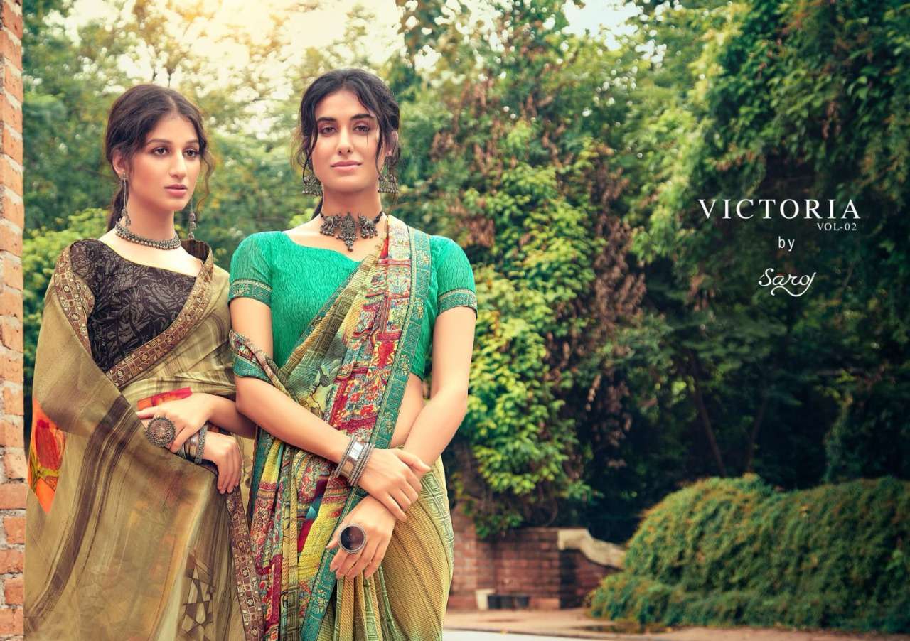 Saroj Victoria Vol-2 Series 1011-1020 60 Gram Georgette Printed Saree