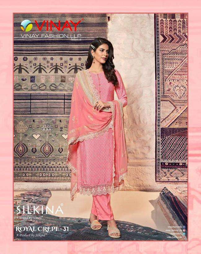 Vinay Silkina Royal Crape Vol-31 Series 14371-14378 Crepe Suit