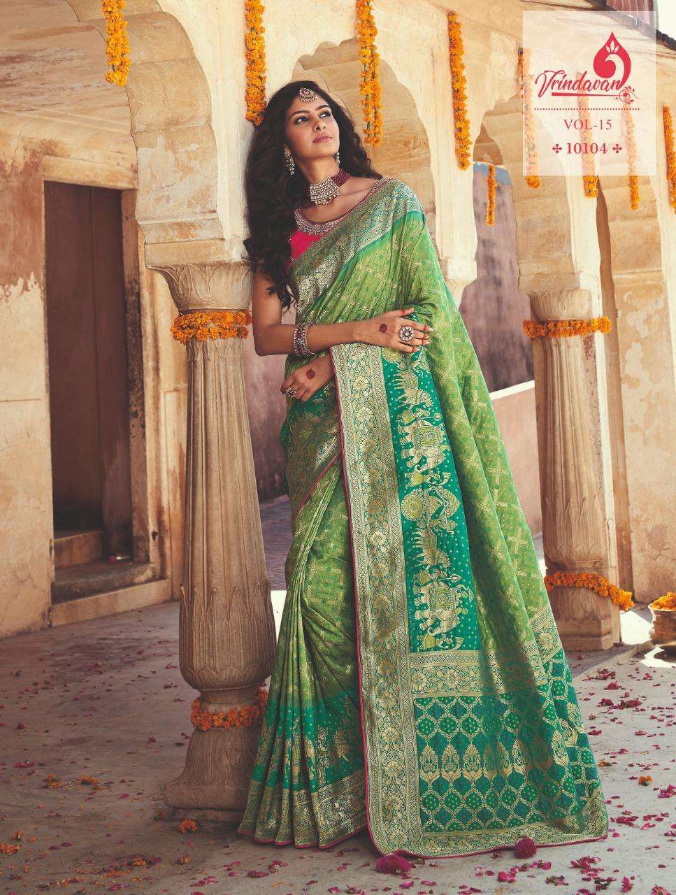 Royal Vrindavan Vol-15 Series 10101-10115 Banarasi Silk Saree