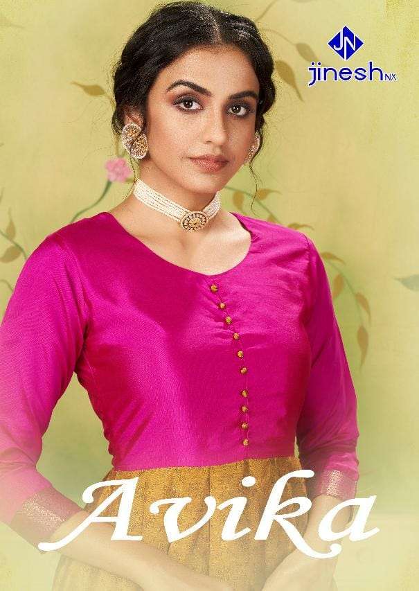 Jinesh Nx Avika Tafeta Jacquard Designer Long Gown