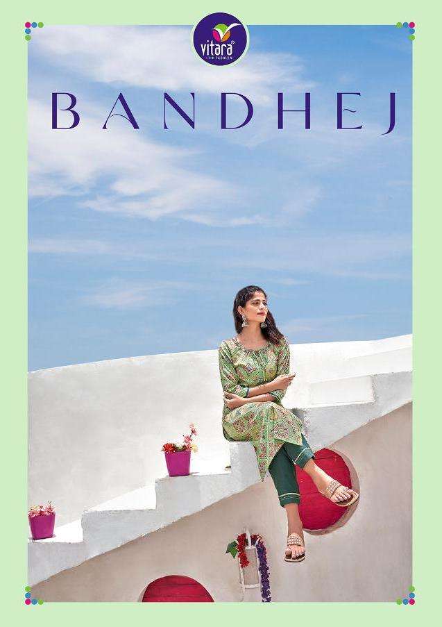 Vitara Bandhej Series 10001-10004 Rayon Printed Kurti With Pant