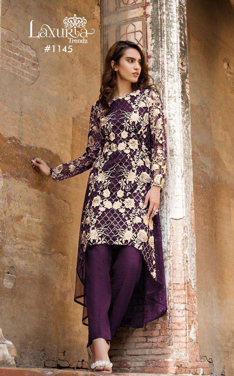 Laxuria Trendz 1145 Long Pure Georgette Tunic In Pakistani Style