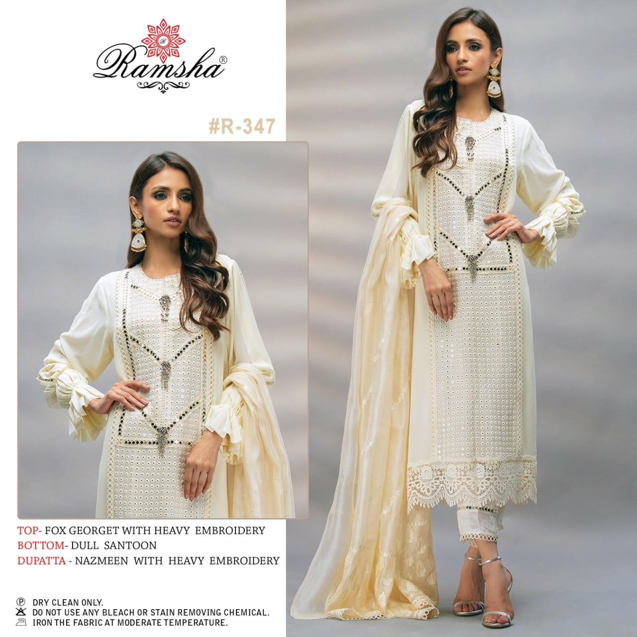 Ramsha Vol-21 R-347 To R-350 Designer Georgete Net Suit