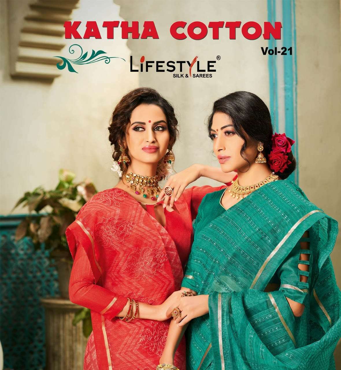 Katha Cotton Vol 21 By Lifestyle Rajjo Net Cotton Printed Saree