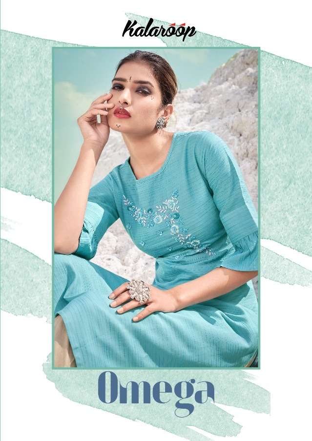 Omega By Kalaroop Rayon Khatli Work Fancy Kurtis