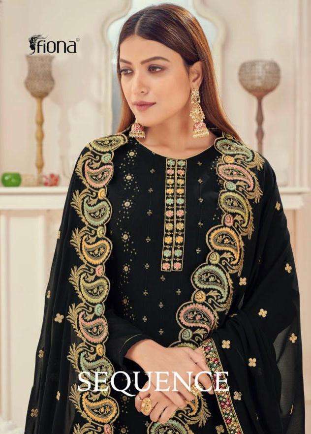 Fiona Sequence Series 23381-23384 Georgette Embroidery Suit