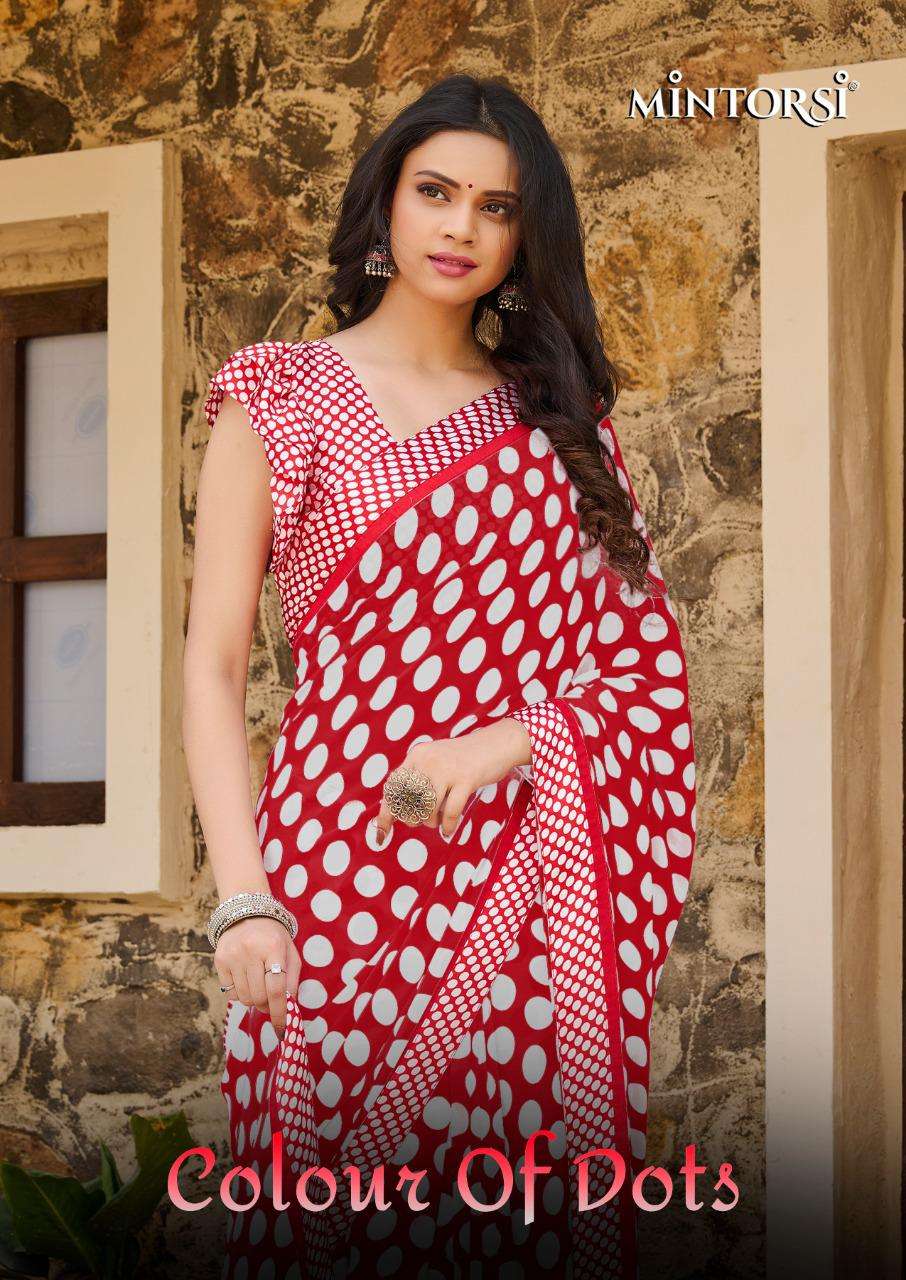 Mintorsi Colour Of Dots Weightless Printed Daily Wear Saree