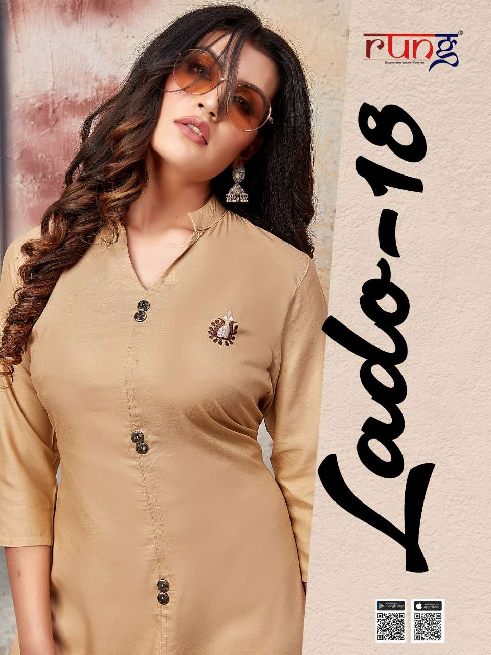 Rung Lado Vol-18 Series 1001-1010 Rayon Manual Work Daily Wear Kurtis