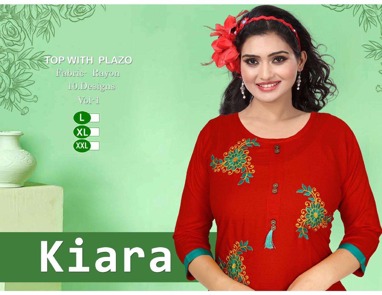 Pooja Kiara Series 01-10 Heavy Rayon Kurti With Plazzo