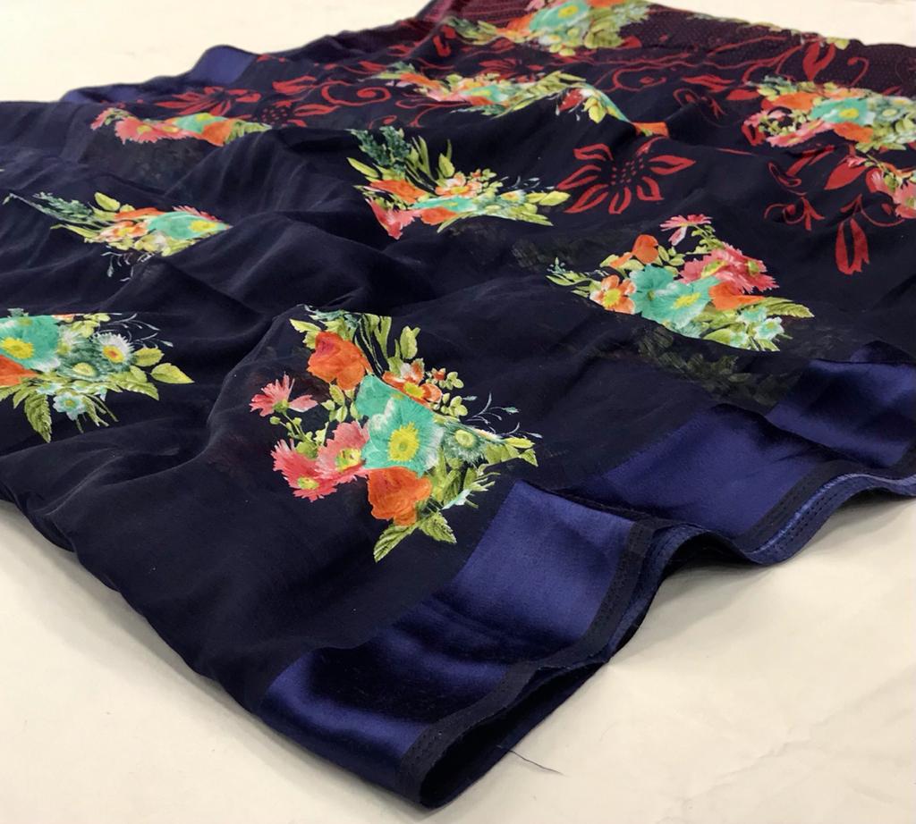 Flory Silk Designer Soft Linen Saree
