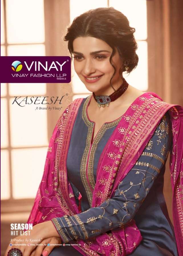 Season Hitlist By Vinay Muslin Satin Exclusive Fancy Suits Supplier