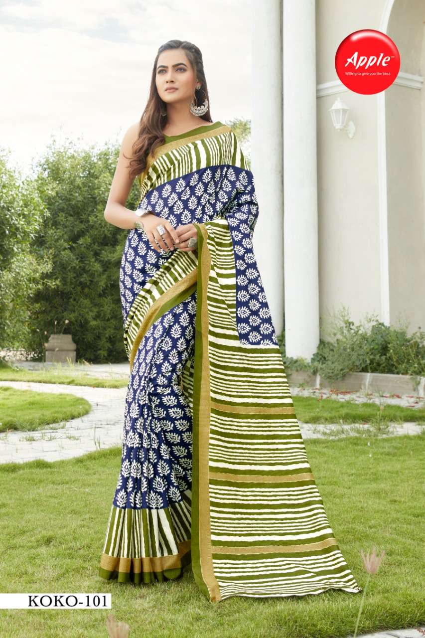 Apple Koko Series 110-112 Dola Silk Printed Regular Wear Saree