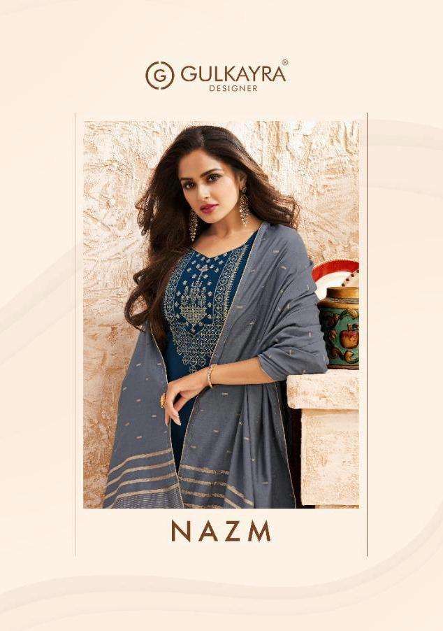 Gulkayra Nazm Series 7021-7026 Jam Silk Embroidery Suit