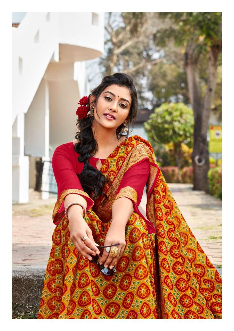 Stavan Vaani Viscose Georgette With Weaving Border Saris Rich Collection