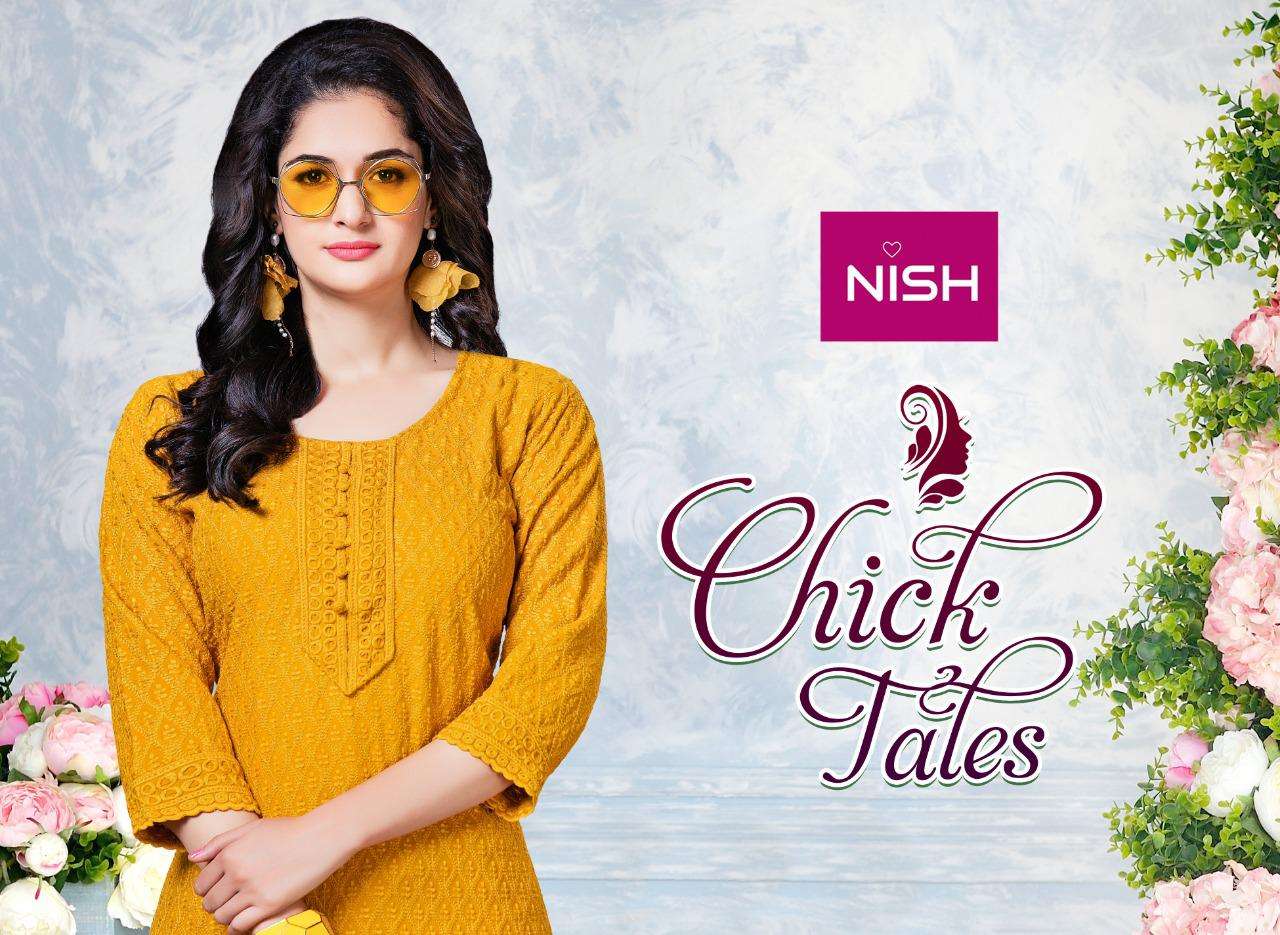 Chick Tales By Nish Heavy Rayon Chikan Kurti Catlog Wholesaler Best Rate