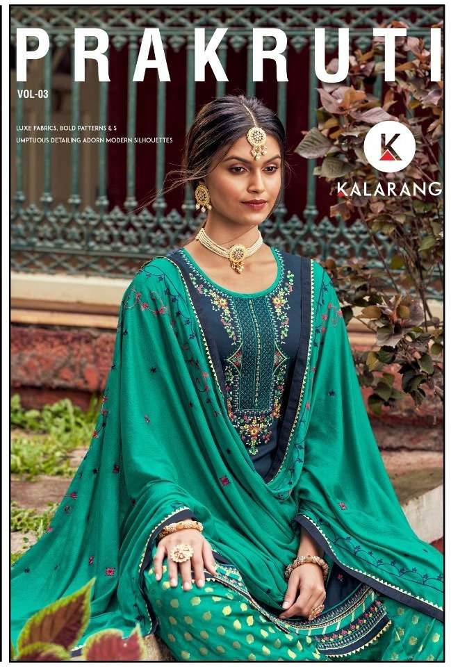 Kalarang Prakruti Vol 3 Jam Silk Cotton Designer Salwar Kameez