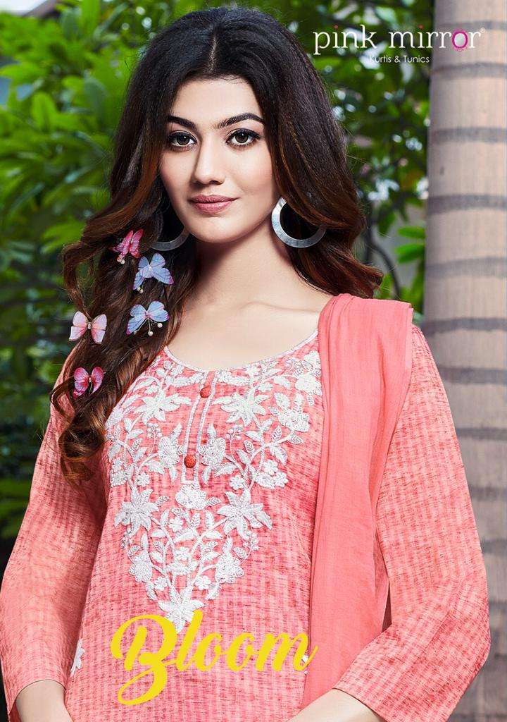 Bloom By Pink Mirror Viscose Embroidery Readymade Fancy Suits