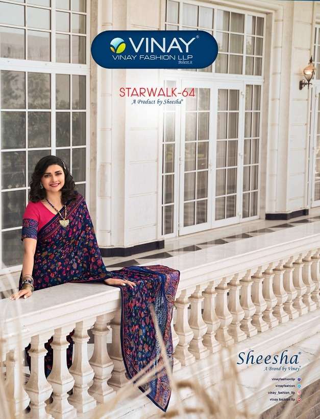 Starwalk Vol 64 By Vinay Printed Georgette Beautiful Fancy Saree