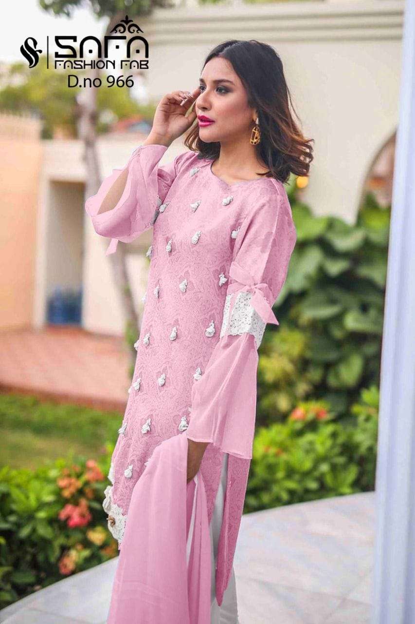 SAFA SF 958 DESIGNER PAKISTANI KURTI WITH CIGARETTE PANTS 