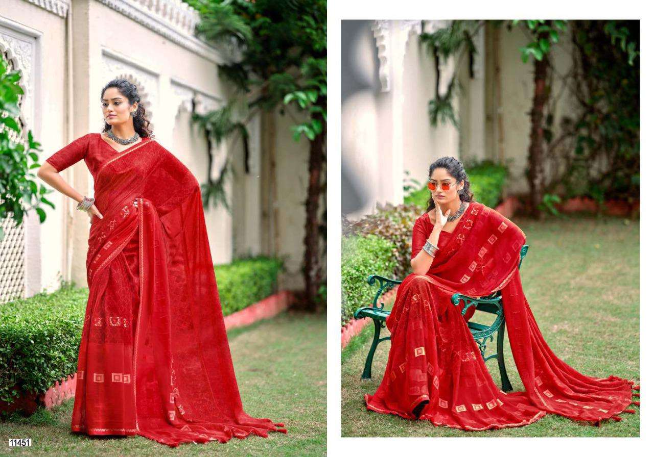 5d Designer Riya Vol-2 Series 11451-11458 Chiffon Jacquard Sarees