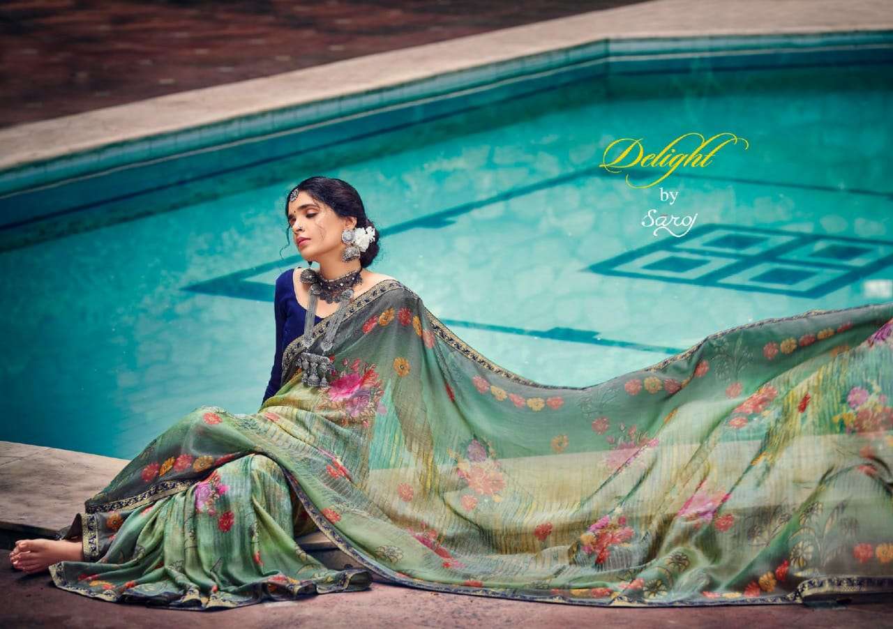 Saroj Delight Series 1001-1010 Brasso Printed Sarees