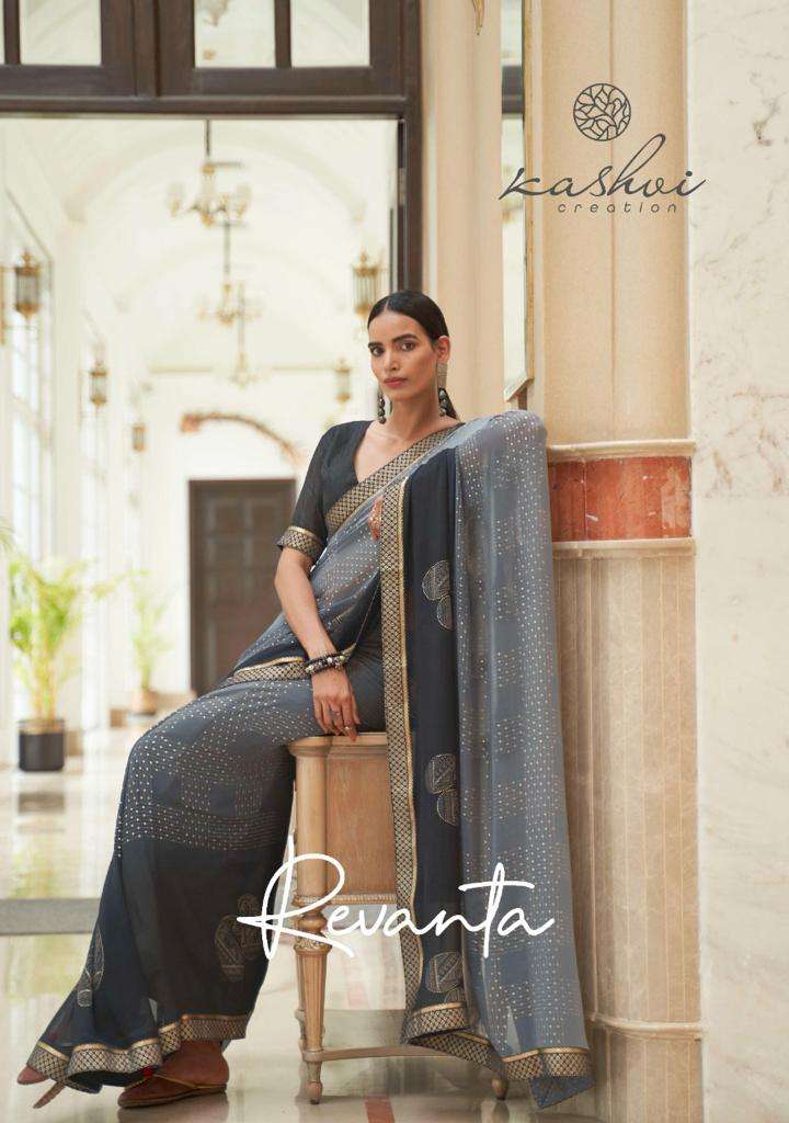 Kashvi Revanta Series 7001-7010 Georgette Printed Sarees