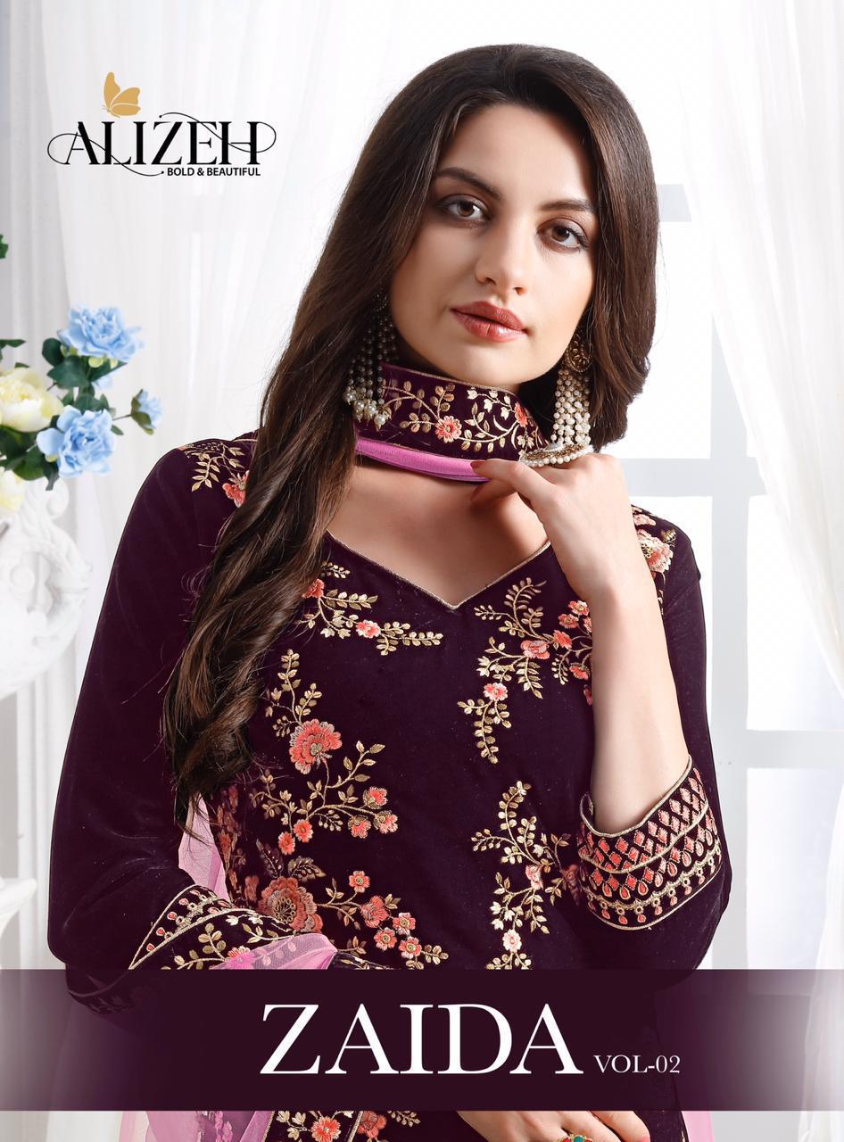 Alizeh Official Zaida Vol-2 Designer Premium 9000 Velvet Suit