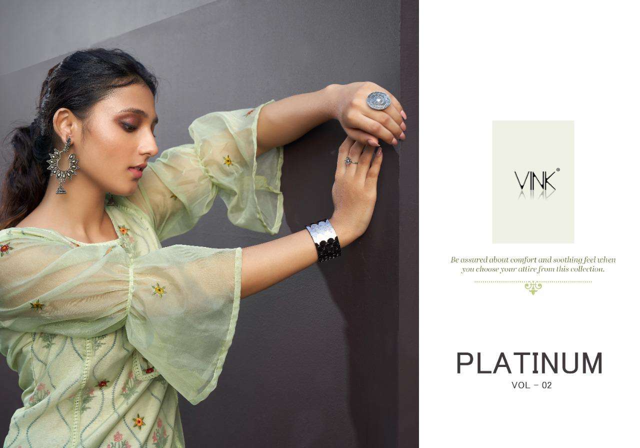 Vink Platinum Vol 2 Pure Organza Kurta With Pant Wholesaler