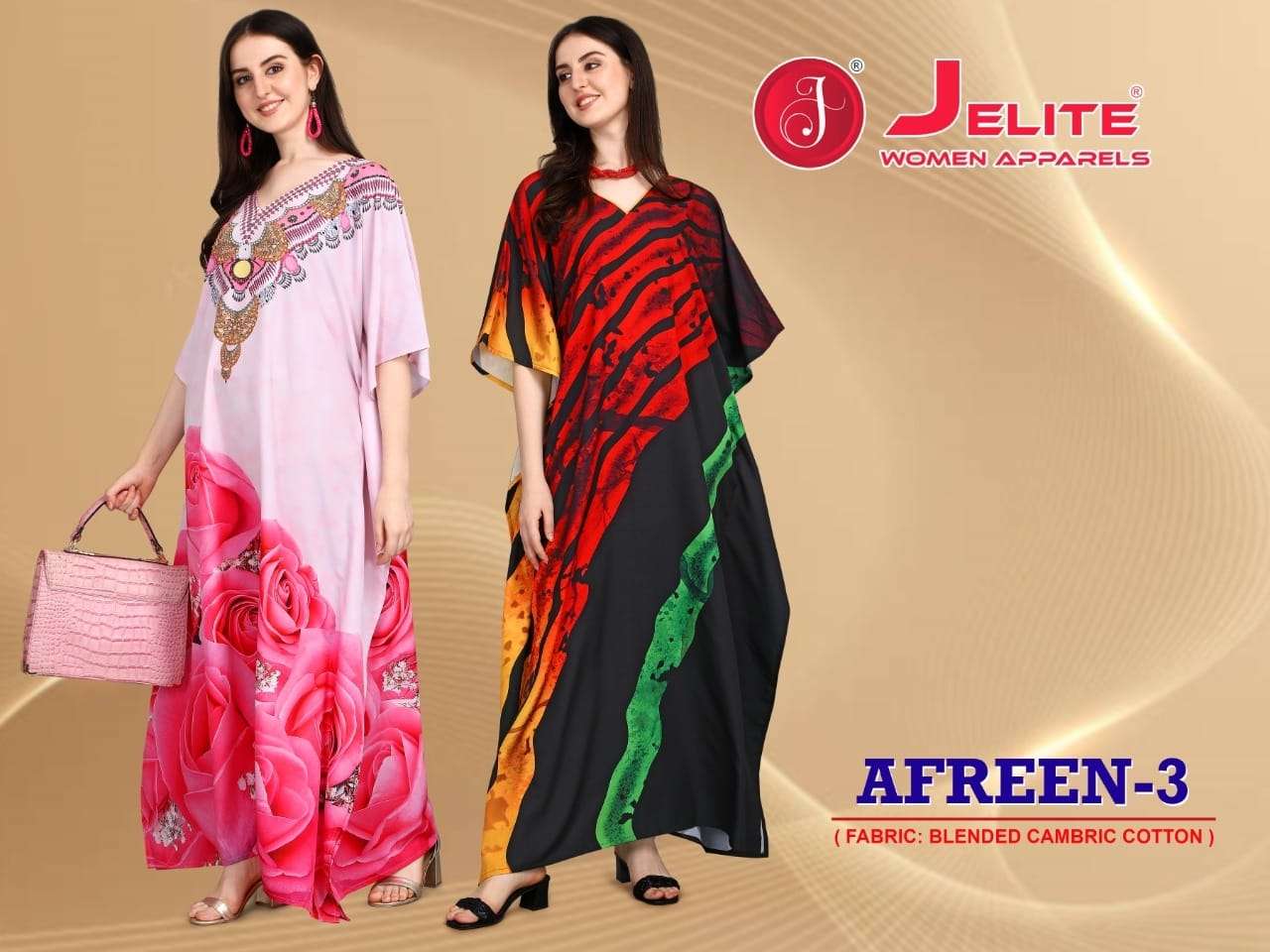 Jelite Afreen-3 Series 117-124 Polyester Crepe Kaftan