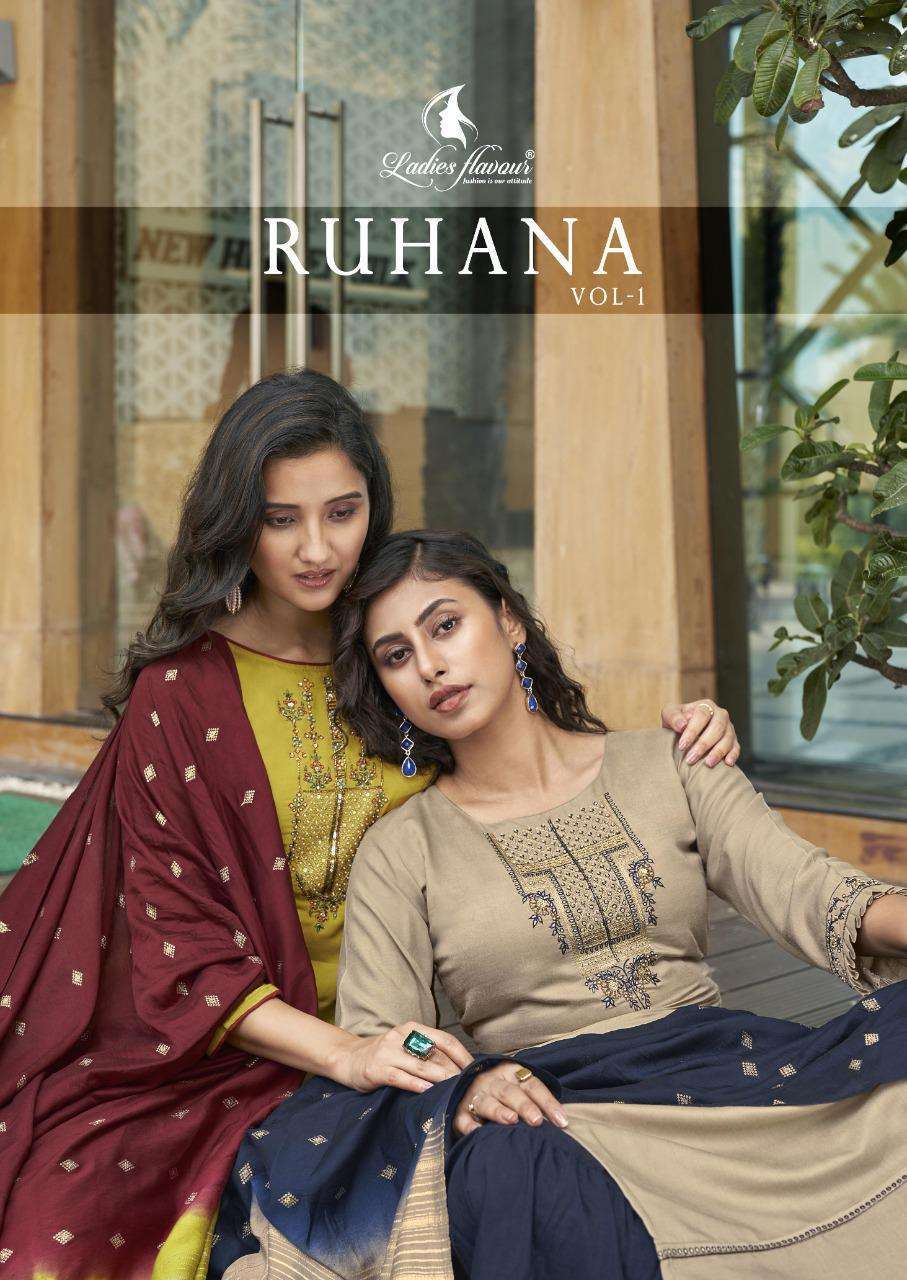 Ladies Flavour Ruhana Series 1001-1006 Muslin Embroidery Suit