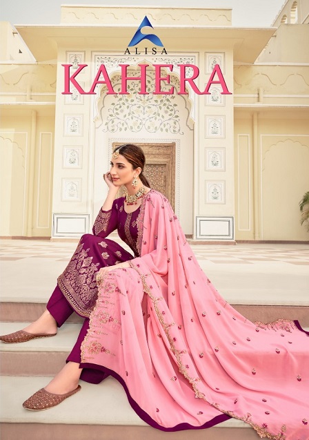Alisa Kahera Series 6001-6006 Pure Silk Jacard With Work Suit