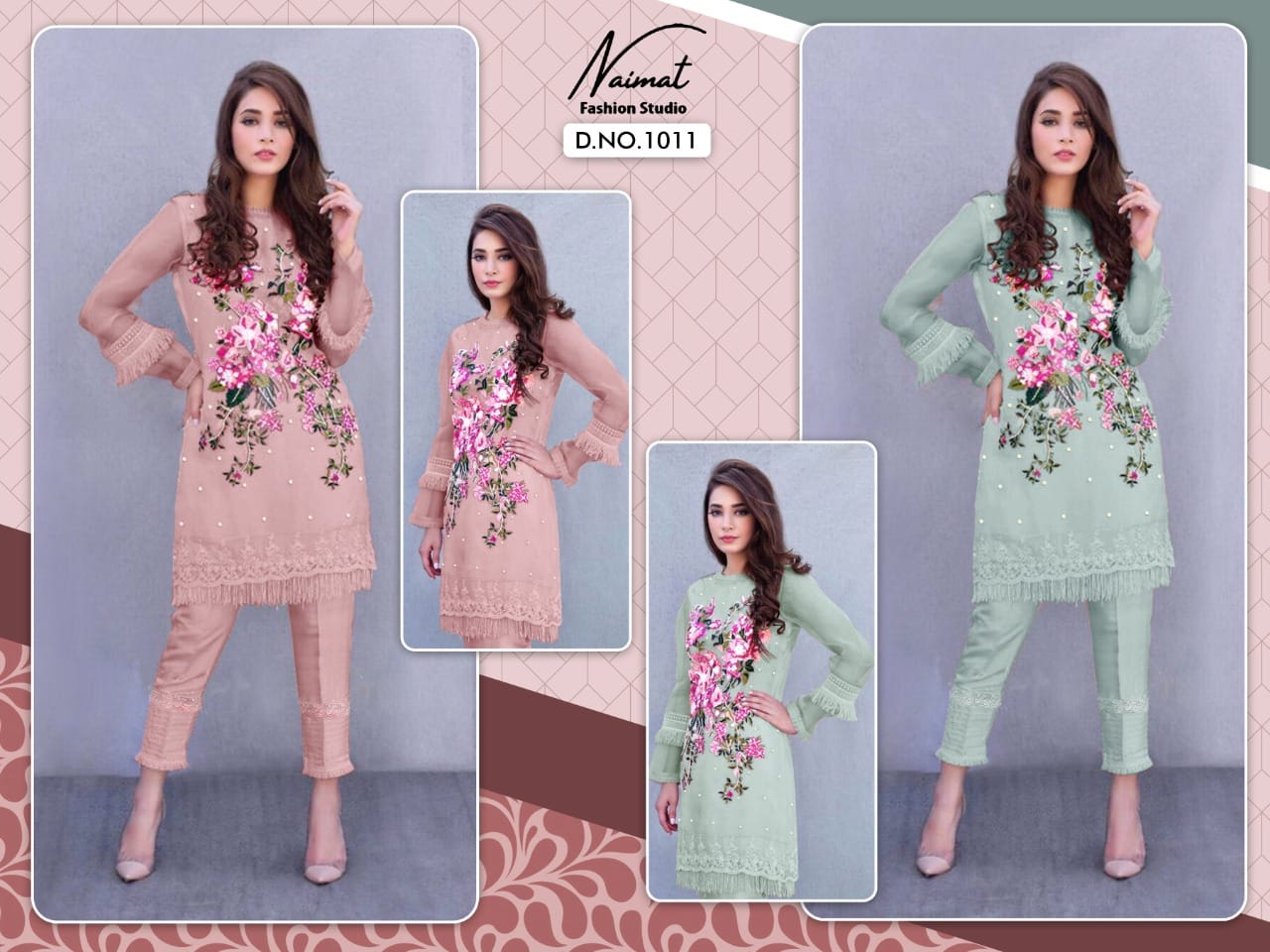 Naimat Fashion Studio Nfs-1011 Designer Pure Faux Tunics