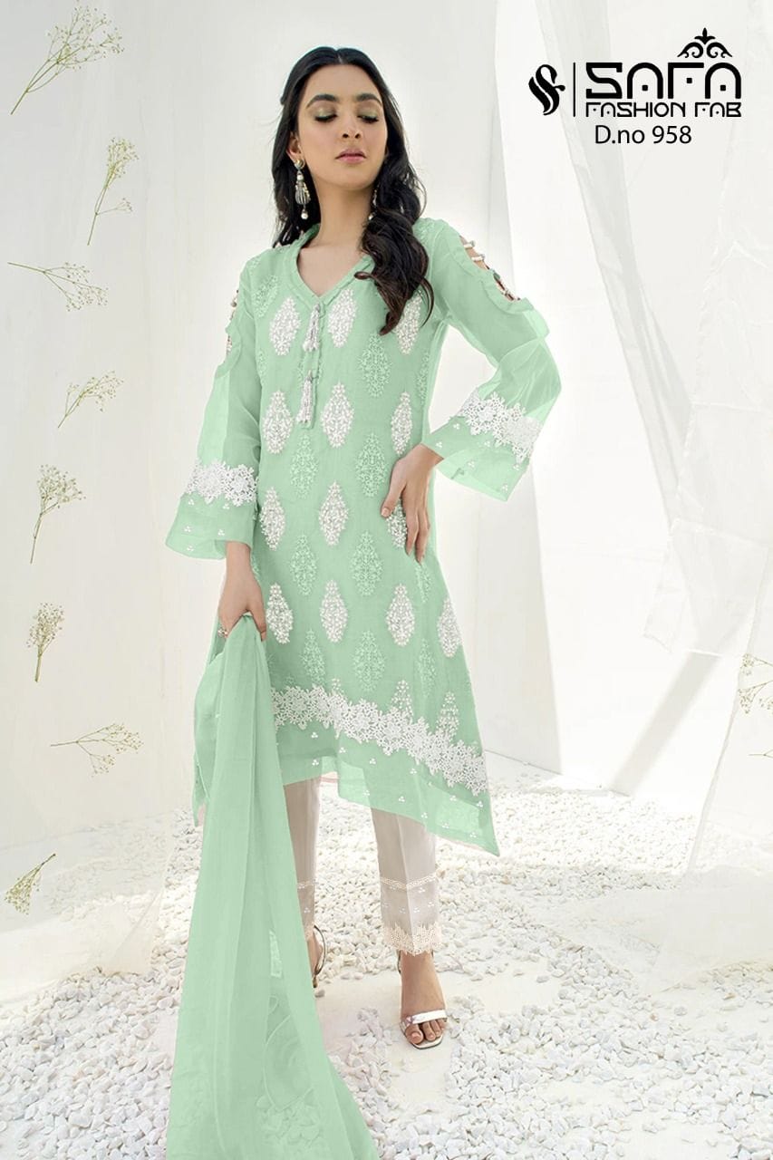 Safa Fashion Fab Sf-958 Designer Pure Georgette Suit