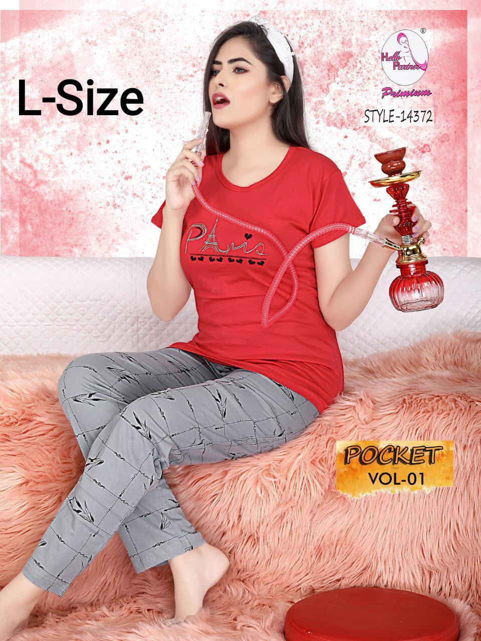 Laxuria Trendz Designer Premium Heavy Cotton Hosiery Night Suit