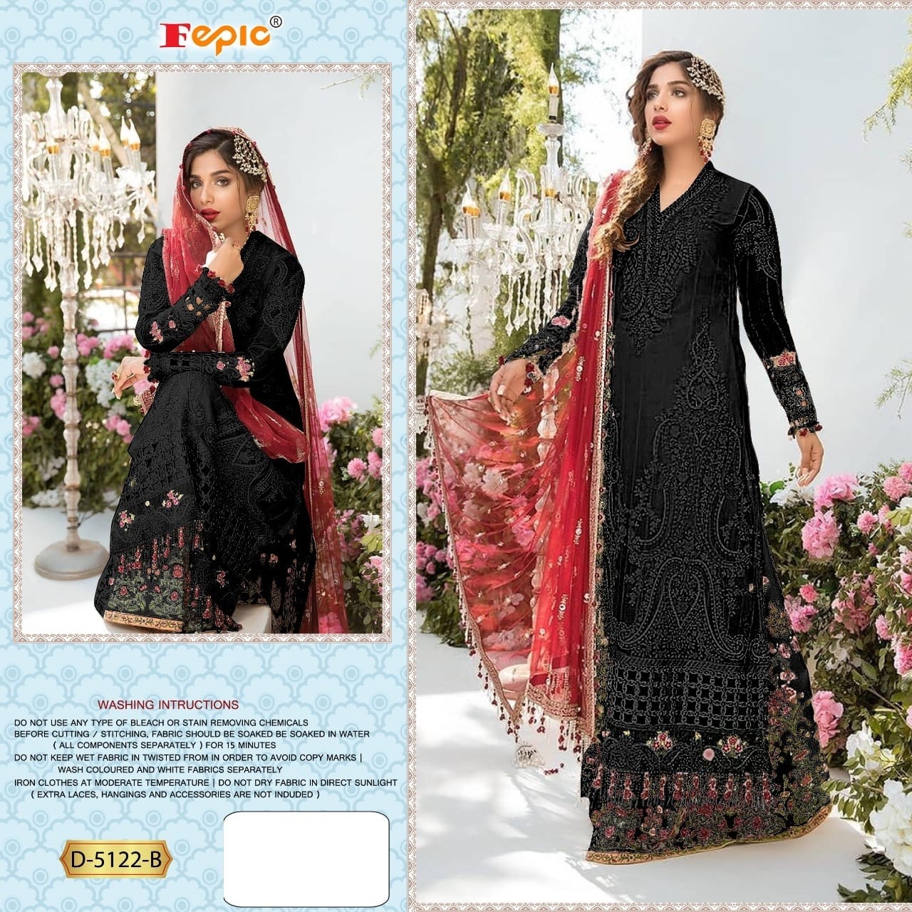 Fepic Rosemeen D-5122 B Designer Georgette Suit