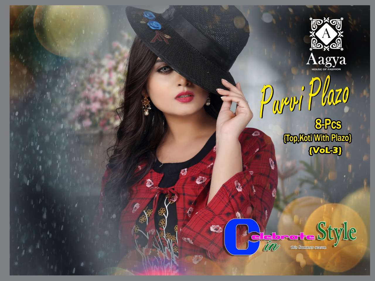 Purvi Plazzo Vol.3 By Aagya Heavy Rayon Print Woth Work Top Plazo Kotti Cataloug Collections