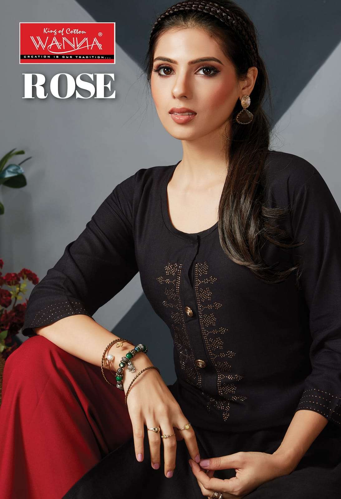 Rose By Wanna Heavy Rayon Kurti Plazo Catlog Wholesale Best Rate Surat