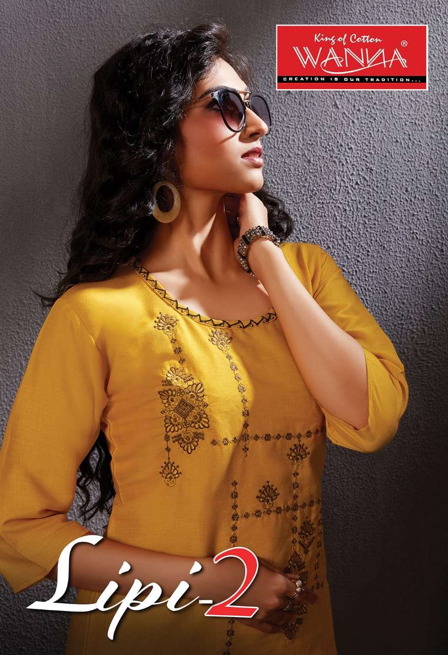 Lipi 2 By Wanna Heavy Rayon With Work Kurti Catlog Collections Wholesale Best Rate