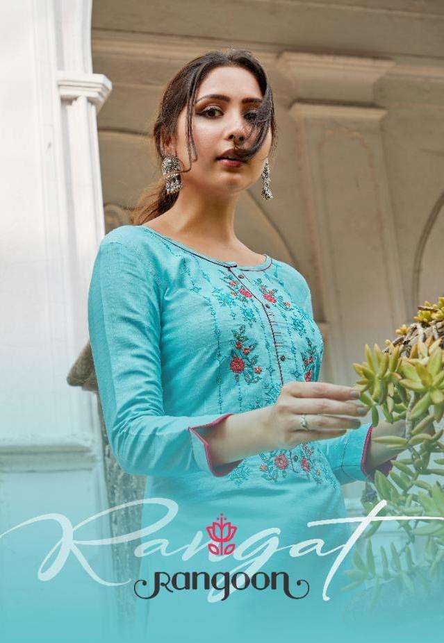 Rangoon Present Rangat Lining Silk With Work Simple Style Fancy Kurti