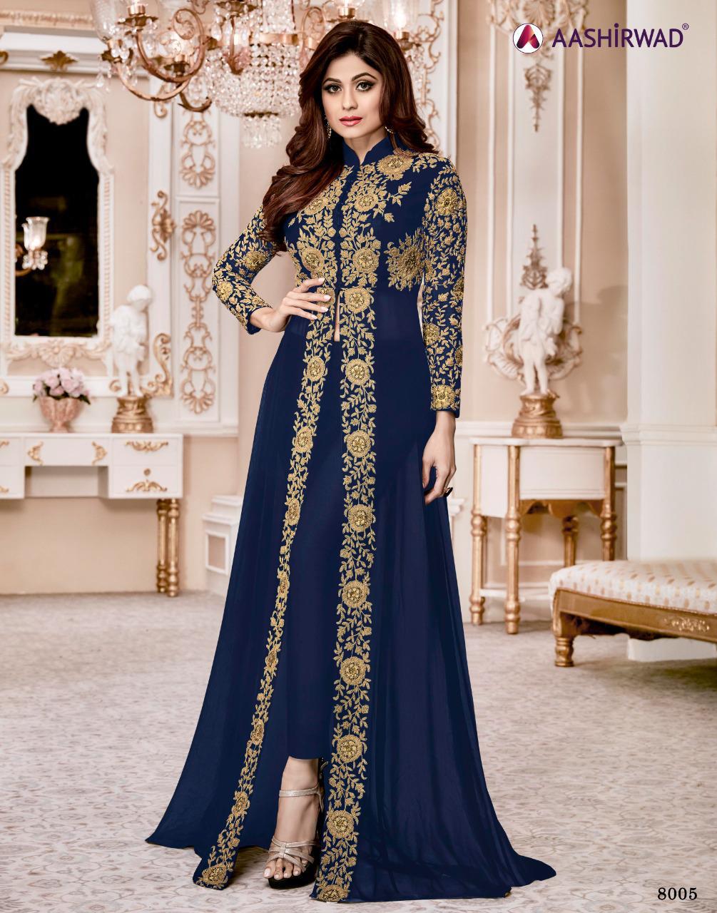 Aashirwad Shamita Gold Designer Georgette Suit