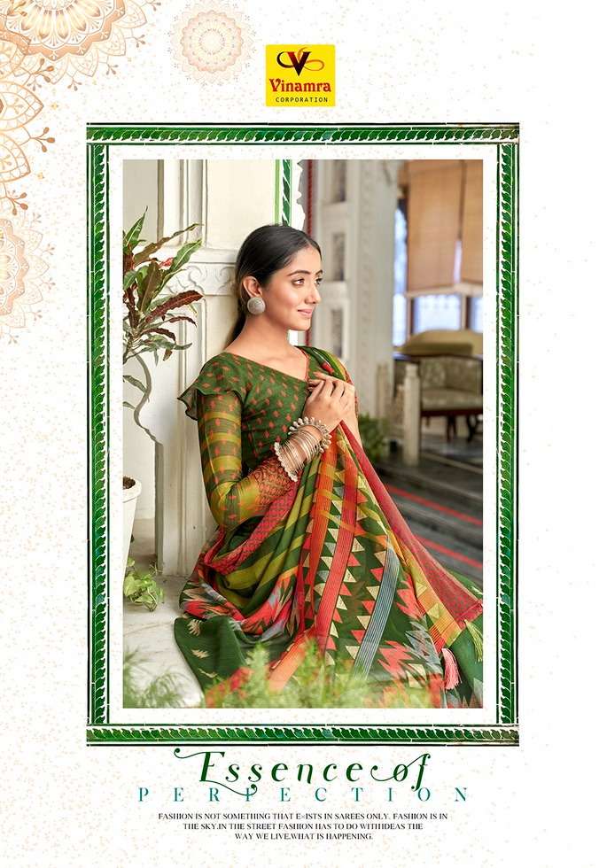 Vinamra Viscose Print Vol 10 Fancy Elegant Saris For Ethnic Wear