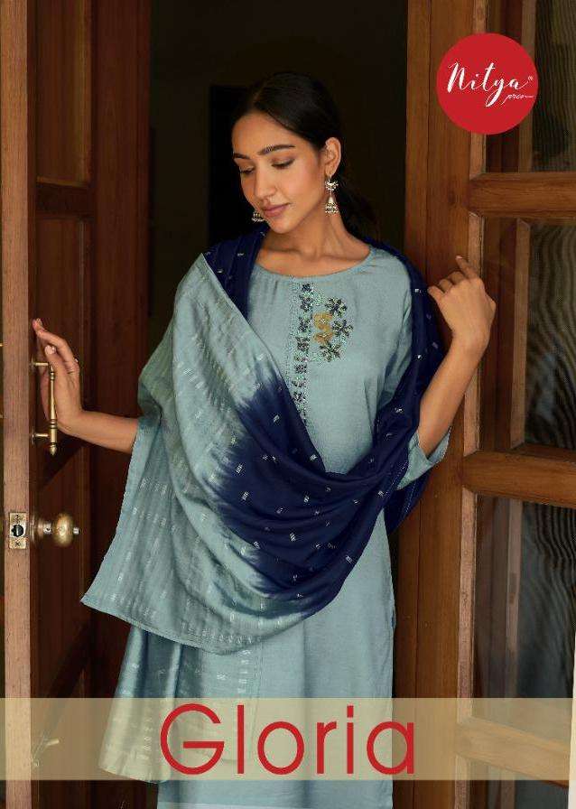 Lt Nitya Gloria Viscose Handwork Readymade Casual Wear Suits