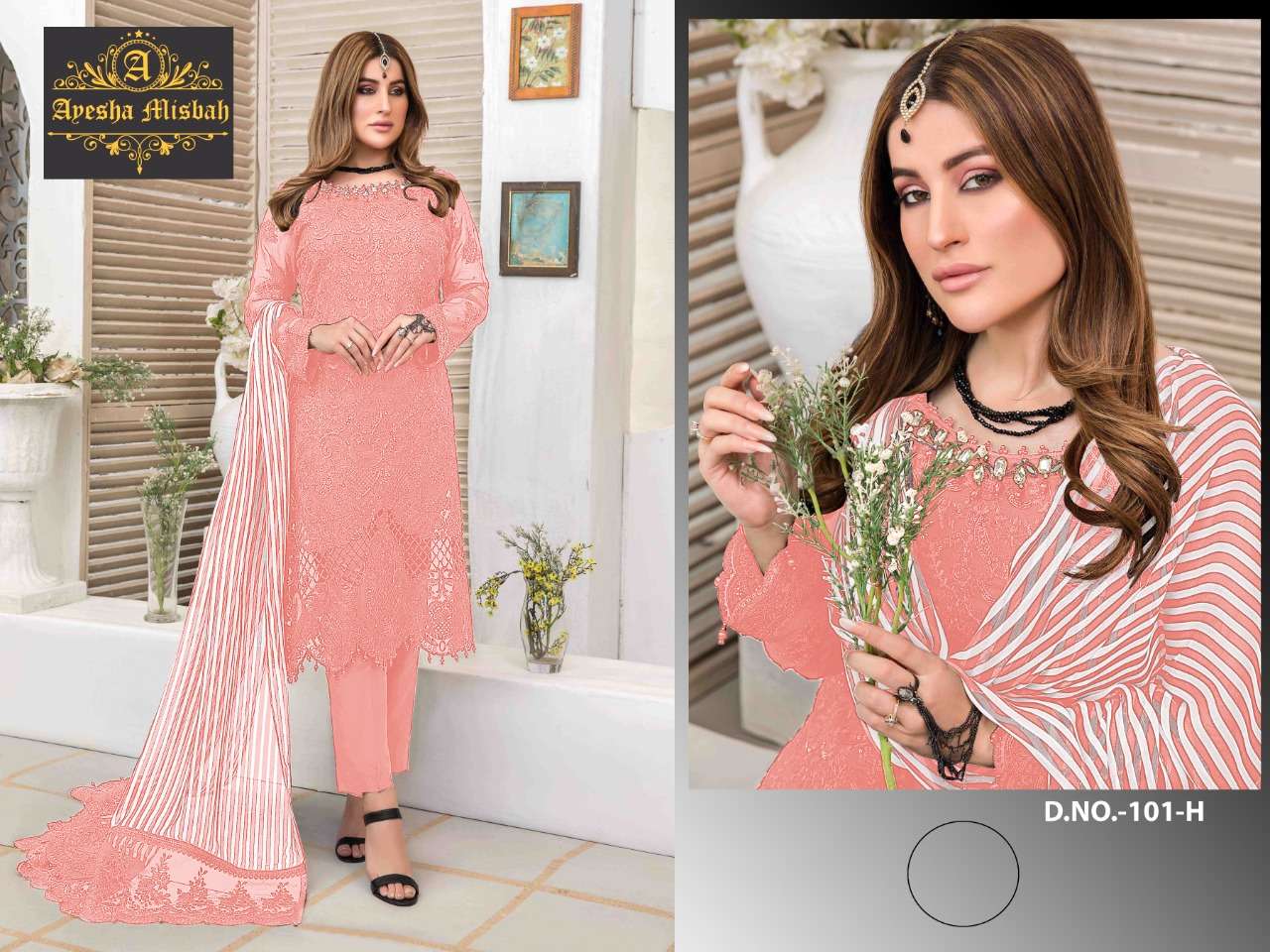 Ayesha Misbah Dno-101 Georgette Pakistani Dresses Wholesaler