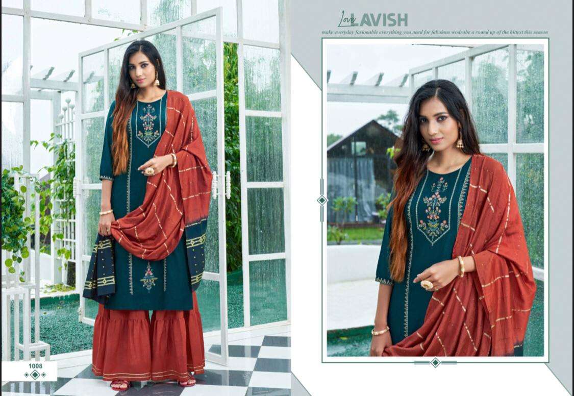 Amaaya Garments Pleasant Series 1001-1008 Chinnon Silk Suit